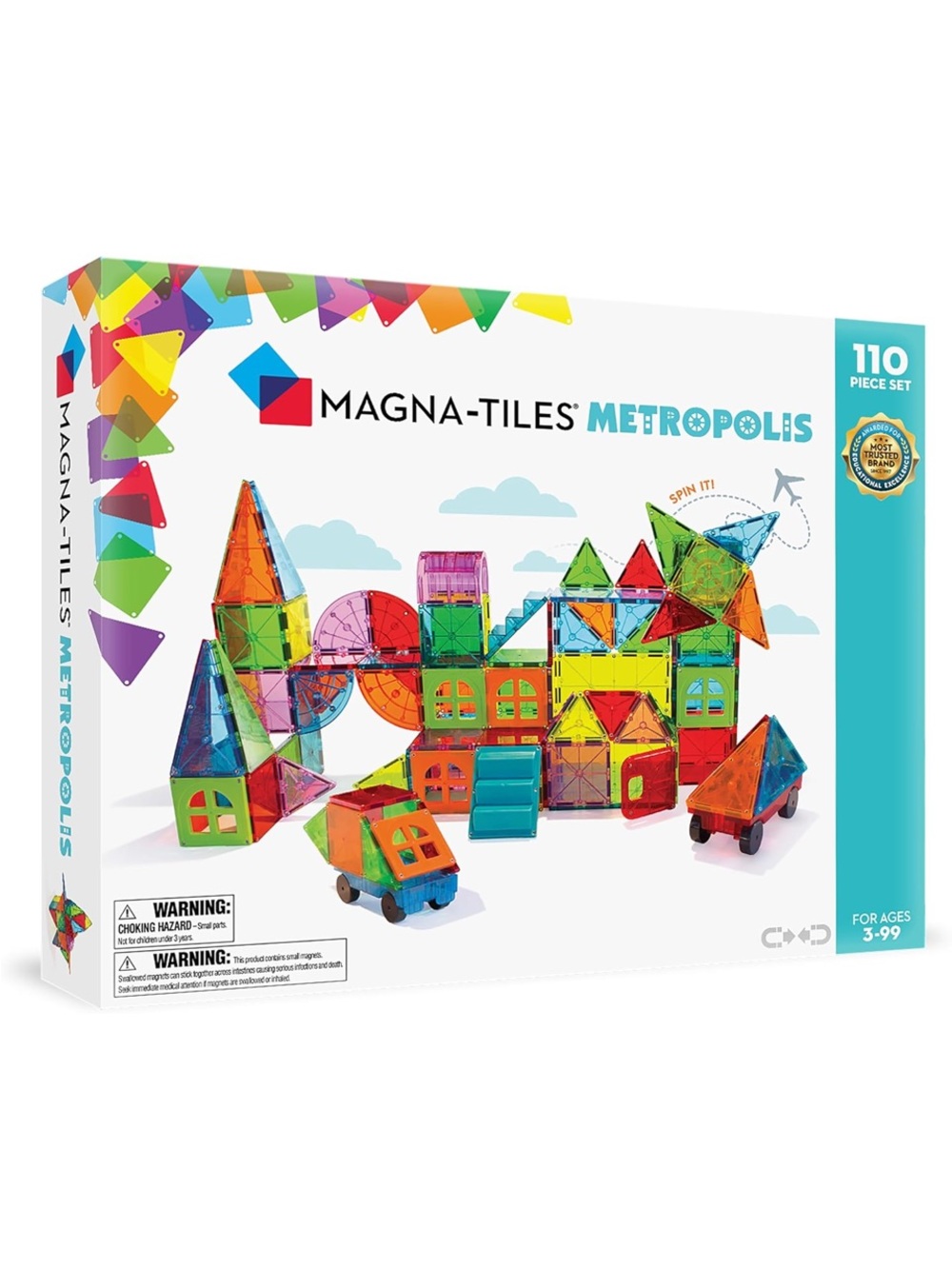 NIB Magna-Tiles Metropolis 110-Piece Building Set — Multicolor